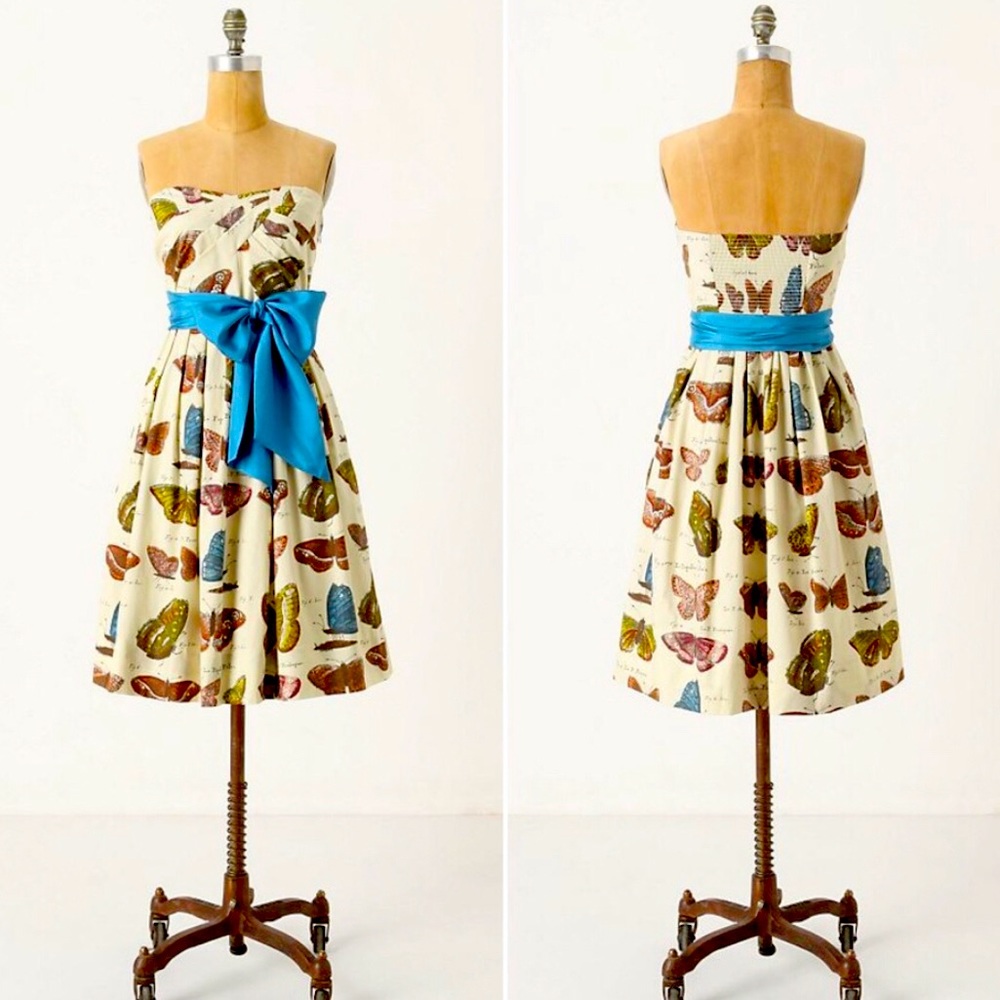 Anthropology Maeve Linen Butterfly 🦋 Dress